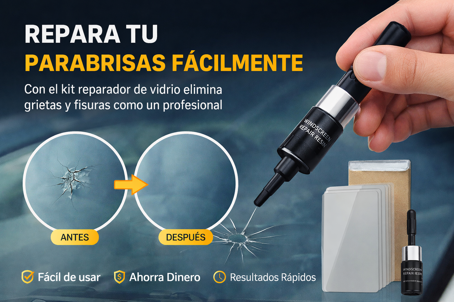 REPARADOR DE VIDRIO Tecnología Nano! Repara tu vidrio en minutos!