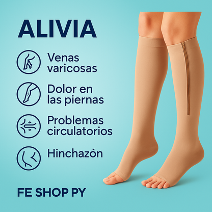 🦵 Medias de Compresión Zip Sox – Alivio inmediato para piernas cansadas y con várices